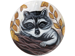 Wildlife and Pets Raccoon 60mm Mother of Pearl Pendant Wildlife and Pets Raccoon 60mm Mother of Pearl Pendant