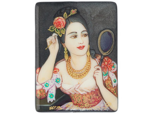 40 x 30mm Portrait of Alice Ozy by Theodore Chasseriau Black Agate Rectangle Bead 40 x 30mm Portrait of Alice Ozy by Theodore Chasseriau Black Agate Rectangle Bead