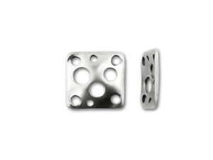 B&B Benbassat Sterling Silver 10.8mm Square Link with Holes B&B Benbassat Sterling Silver 10.8mm Square Link with Holes