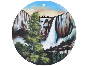 Yosemite National Park Scene 60mm Mother of Pearl Pendant Yosemite National Park Scene 60mm Mother of Pearl Pendant