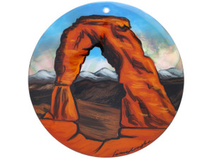 Arches National Park Scene 60mm Mother of Pearl Pendant Arches National Park Scene 60mm Mother of Pearl Pendant