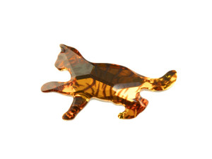 Preciosa Crystal Cat Figurine with gold whiskers