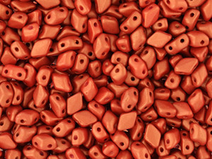 Matubo MiniGemDuo 6 x 4mm Gold Shine - Red 2-Hole Bead 2.5-Inch Tube Matubo MiniGemDuo 6 x 4mm Gold Shine - Red 2-Hole Bead 2.5-Inch Tube