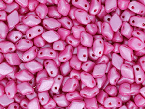 Matubo MiniGemDuo 6 x 4mm Pearl Shine - Lt Fuchsia 2-Hole Bead 2.5-Inch Tube Matubo MiniGemDuo 6 x 4mm Pearl Shine - Lt Fuchsia 2-Hole Bead 2.5-Inch Tube