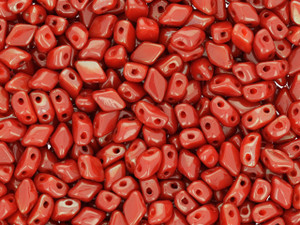Matubo MiniGemDuo 6 x 4mm Rosaline Luster - Opaque Lt Red 2-Hole Bead 2.5-Inch Tube Matubo MiniGemDuo 6 x 4mm Rosaline Luster - Opaque Lt Red 2-Hole Bead 2.5-Inch Tube