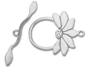 Sterling Silver Toggle Clasp, Curved Freeform Design (Each)