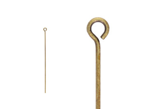 TierraCast 2-Inch 22 Gauge Oxidized Brass-Plate Eye Pin TierraCast 2-Inch 22 Gauge Oxidized Brass-Plate Eye Pin