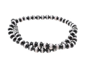 Dakota Stones Black Dzi Agate 6mm Line Pattern - 15-16 Inch Bead Strand Dakota Stones Black Dzi Agate 6mm Line Pattern - 15-16 Inch Bead Strand