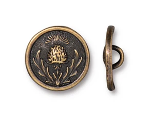 TierraCast Brass Oxide Thistle Button