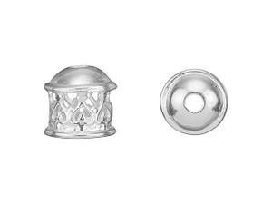B&B Benbassat White Silver-Plated Brass Heart Cut Out End Cap B&B Benbassat White Silver-Plated Brass Heart Cut Out End Cap