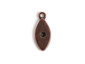 Clearance - Was $3.87 - Nunn Design Antique Copper-Plated Pewter Tiny Bezel Navette with Single Loop Clearance - Was $3.87 - Nunn Design Antique Copper-Plated Pewter Tiny Bezel Navette with Single Loop
