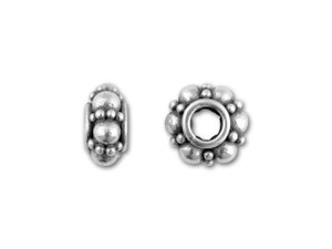 1x BALI STERLING SILVER FLOWER NECKLACE CURVE TUBE SLIDE PENDANT 16.6mm