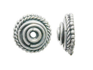 Bali Silver Bead Cap with Graduated Rings Bali Silver Bead Cap with Graduated Rings