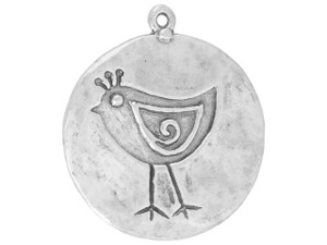 Different Birds on Each Side of Large Round Disc Pendant Different Birds on Each Side of Large Round Disc Pendant