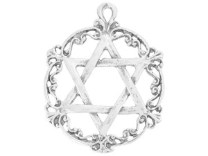 Large Star of David in Intricate Design Circle Frame Large Star of David in Intricate Design Circle Frame