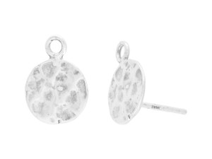 Medium Dimple Hammered Post Earring w/Dangle Loop Medium Dimple Hammered Post Earring w/Dangle Loop