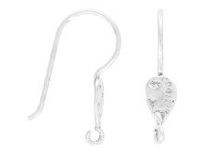 Small Dimple Hammered Drop on Earwire w/ Dangle Loop Small Dimple Hammered Drop on Earwire w/ Dangle Loop