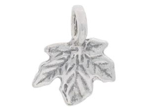 Sterling Silver Tiny Little Maple Leaf Charm