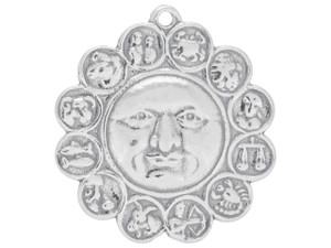 12 Horoscope Signs around Smiling Sun Face Charm 12 Horoscope Signs around Smiling Sun Face Charm