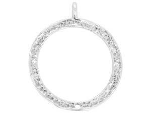 Large Round Recessed Textured Frame Pendant w/hole at bottom center for dangle Large Round Recessed Textured Frame Pendant w/hole at bottom center for dangle