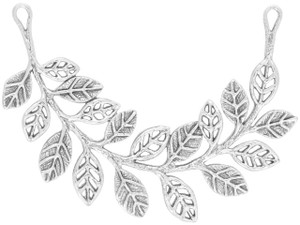 HUGE Half Circle Pendant with Solid and Cut Out Design Leaves HUGE Half Circle Pendant with Solid and Cut Out Design Leaves