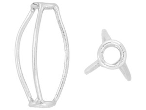 Large 3 ring curvy frame or half cage- Maybe for a gemstone to sit in Large 3 ring curvy frame or half cage- Maybe for a gemstone to sit in