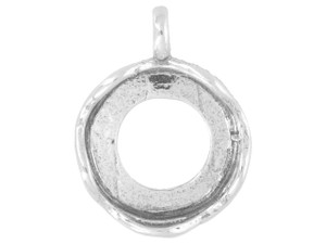 Curvy Frame Round Bezel Setting Charm Curvy Frame Round Bezel Setting Charm