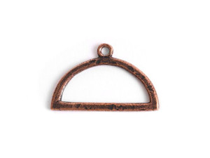 Nunn Design Antique Copper Hoop Hammered Mini Half Circle Horizontal Single Loop
