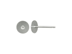 Stainless Steel Earring Post Finding w 6mm Flat Pad (1 Pair) Stainless Steel Earring Post Finding w 6mm Flat Pad (1 Pair)