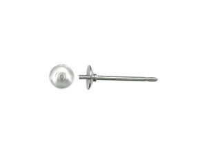 Stainless Steel Earring Post Findings, 4mm Cup Pad with Peg (1 Pair) Stainless Steel Earring Post Findings, 4mm Cup Pad with Peg (1 Pair)
