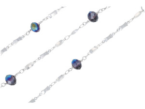 Jesse James Beads Chain Reaction #9 Silver and Blue Beaded Chain Jesse James Beads Chain Reaction #9 Silver and Blue Beaded Chain