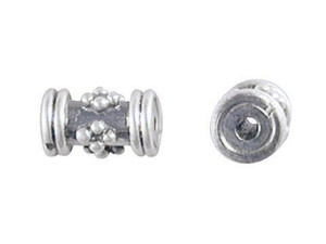 Bali Silver Tube Spacer with Granulated Diamond Bali Silver Tube Spacer with Granulated Diamond