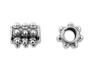 Bali Silver Tubular Slider with Large Granulated Bumps Bali Silver Tubular Slider with Large Granulated Bumps