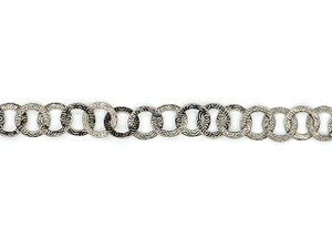 Gunmetal 9mm Round Flattened Textured Cable Chain Gunmetal 9mm Round Flattened Textured Cable Chain