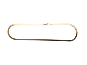 Gold 18" 4mm Flat Herringbone Necklace With Clasp Gold 18" 4mm Flat Herringbone Necklace With Clasp