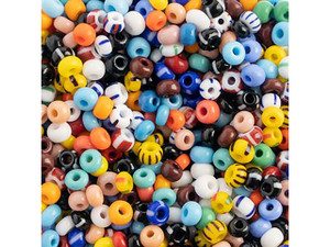 Rocailles Seed Beads Glass Beads 6/0 4 Mm Stripes Mix Multicolor