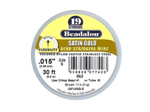 Beadalon 19 .015 30FT - Satin Gold Beadalon 19 .015 30FT - Satin Gold