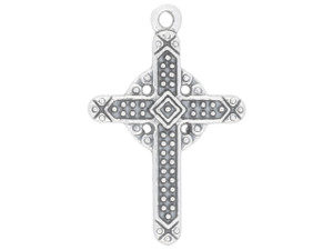 Artbeads Sterling Silver Cross in Front of a Circle with a Dotted Pattern Artbeads Sterling Silver Cross in Front of a Circle with a Dotted Pattern
