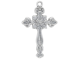 Artbeads Sterling Silver Detailed Cross with Flowers Artbeads Sterling Silver Detailed Cross with Flowers