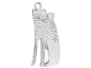 Artbeads Sterling Silver Left Facing Sitting Cat Charm Artbeads Sterling Silver Left Facing Sitting Cat Charm