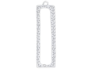 Artbeads Sterling Silver Rectangle Frame Pendant with Dotted Design Artbeads Sterling Silver Rectangle Frame Pendant with Dotted Design