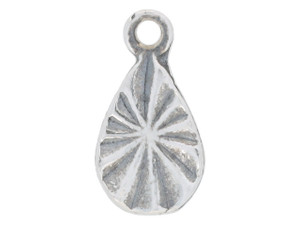 Artbeads Sterling Silver Small Teardrop Charm with Sunburst Design Artbeads Sterling Silver Small Teardrop Charm with Sunburst Design
