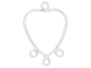 Artbeads Sterling Silver Heart Shaped Chandelier with 3 Dangle Loops Artbeads Sterling Silver Heart Shaped Chandelier with 3 Dangle Loops