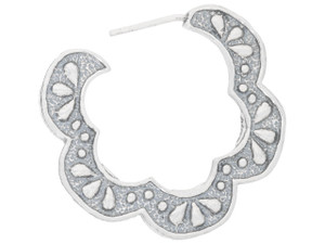 Artbeads Sterling Silver C Loop Earring with Five Arches with 3 Petals and 3 Dots on Each Arch (Pair) Artbeads Sterling Silver C Loop Earring with Five Arches with 3 Petals and 3 Dots on Each Arch (Pair)