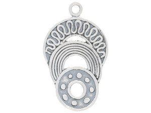 Artbeads Sterling Silver Charm with Three Overlapping Circles with Different Designs Artbeads Sterling Silver Charm with Three Overlapping Circles with Different Designs