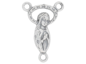 Artbeads Sterling Silver Virgin Mary with Halo Rosary Charm Artbeads Sterling Silver Virgin Mary with Halo Rosary Charm