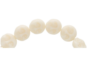 Clearance - Was $10.79 - Czech Glass 13mm Ivory Opaque Moon Face Bead Strand by Raven's Journey Clearance - Was $10.79 - Czech Glass 13mm Ivory Opaque Moon Face Bead Strand by Raven's Journey