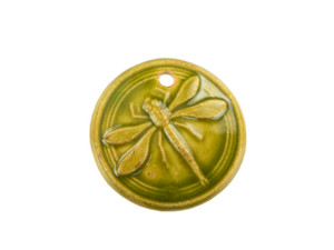 Glazed Olive Green Dragonfly Charm Glazed Olive Green Dragonfly Charm