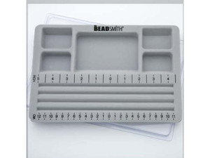 The Beadsmith Mini Travel Bead Design Beading Board Gray Flock W/ Lid 7.75 x 11.25 Inches The Beadsmith Mini Travel Bead Design Beading Board Gray Flock W/ Lid 7.75 x 11.25 Inches