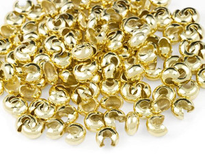 Bright Gold Tone Crimp Bead Covers 5mm (144)